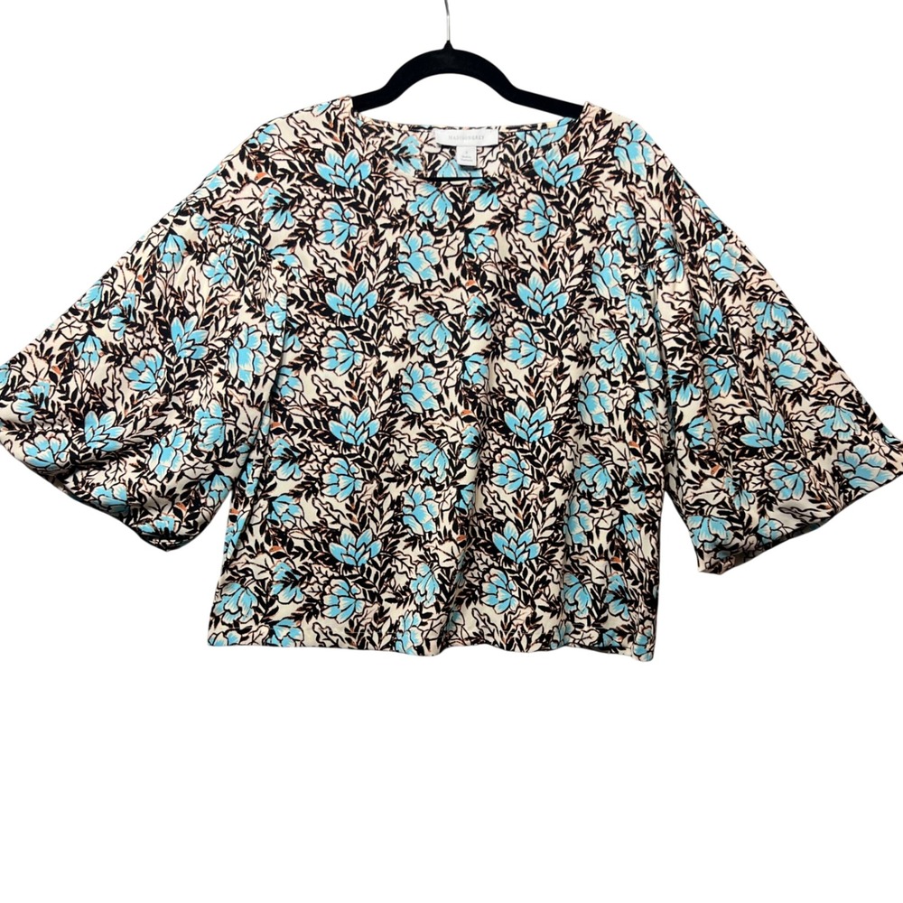 Madison Grey Floral Print Blouse Kimono Sleeve Top Lightweight Size Small‎